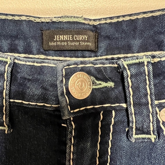 True Religion Jennie curvy High Rise Mr T Flap Skinny Jeans Sz 29 - Picture 10 of 10